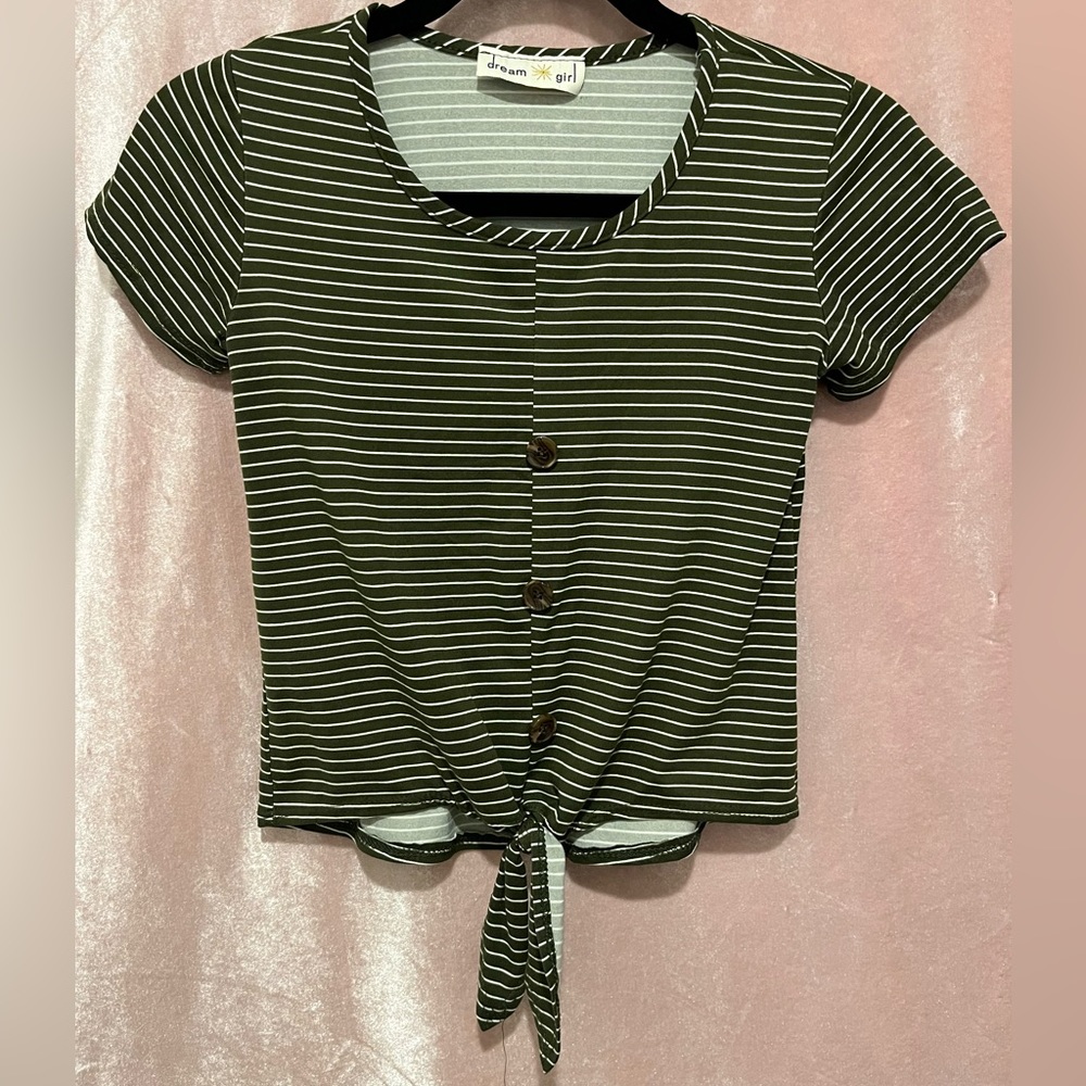 Stripped Soft Tie Up Tee